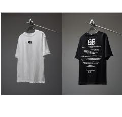 BLCG Interlocking BB Logo Greek Text Distressed T-Shirt (Black/White)