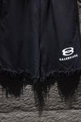 balenciaga embroidery black and white shorts