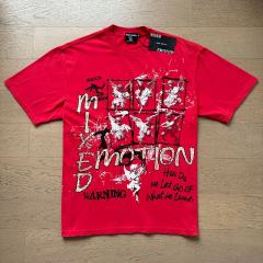 Red Warning Cupid Print Washed Tee 29105637