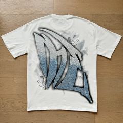 Dove Angel Gradient Rhinestone Print Washed Tee 2 colors 29105639