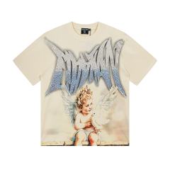 Dove Angel Gradient Rhinestone Print Washed Tee 2 colors 29105639