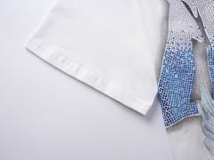 Dove Angel Gradient Rhinestone Print Washed Tee 2 colors 29105639