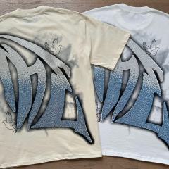 Dove Angel Gradient Rhinestone Print Washed Tee 2 colors 29105639