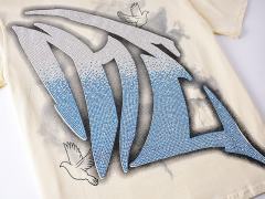 Dove Angel Gradient Rhinestone Print Washed Tee 2 colors 29105639