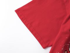 Red Warning Cupid Print Washed Tee 29105637