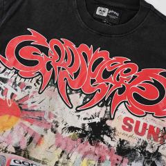 Splatter Graffiti Racing Print Washed Tee 2 colors 29098142