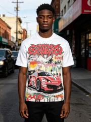 Splatter Graffiti Racing Print Washed Tee 2 colors 29098142