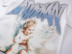 Dove Angel Gradient Rhinestone Print Washed Tee 2 colors 29105639