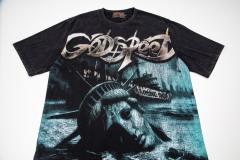 Vintage doomsday ruins submerged Statue of Liberty cracked slogan distressed T-shirt 29053411