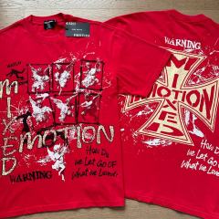 Red Warning Cupid Print Washed Tee 29105637