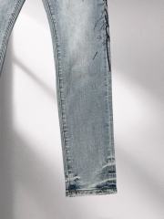 1:1 quality version Light Wash Signature Print Denim Pants