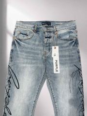 1:1 quality version Light Wash Signature Print Denim Pants