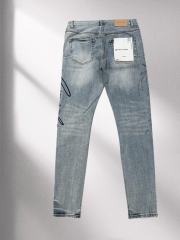 1:1 quality version Light Wash Signature Print Denim Pants