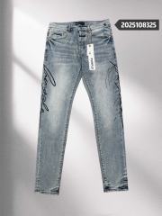 1:1 quality version Light Wash Signature Print Denim Pants