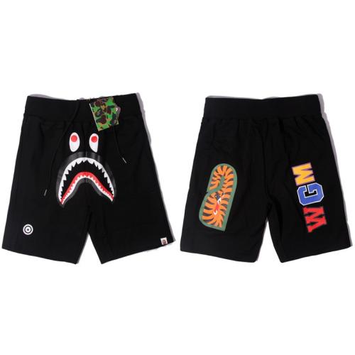 BAPE Black Shark Fleece Sweat Shorts With Back Tiger & Colorful WGM Logo