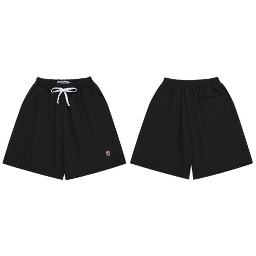 BAPE Solid Black Mini Ape Head Embroidered Basic Sweat Shorts