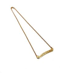 CH 22K Gold Scroll Bar Nameplate Choker Necklace