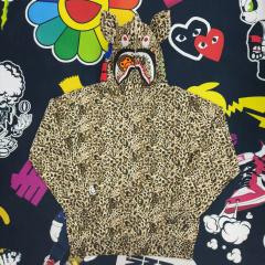 Bape Full Leopard ABC Camo Shark Full Zip Hoodie Jacket