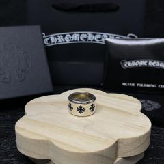 CH Silver Three Cross Flower Medium Wide Ring
