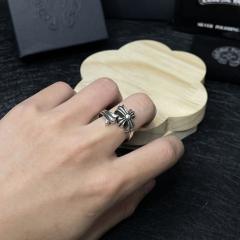 CH Silver Tailed Cross Open Ring