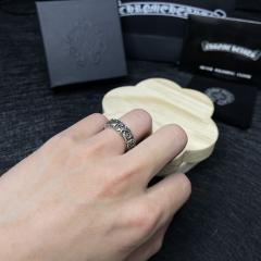 CH Silver Full Scroll Floral Wide Band Ring