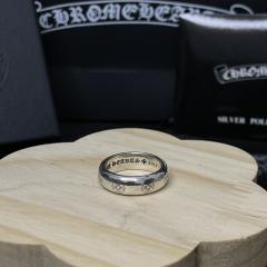 CH Polished Silver Mini Cross Thin Stack Ring