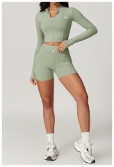 Seamless Naked Feel Shockproof High Waist Yoga Shorts 3-Piece Set 10 colors 29202627