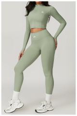 Fitted Naked Feel Shockproof High Waist Yoga Pants Three Piece Set 10 colors 29201425
