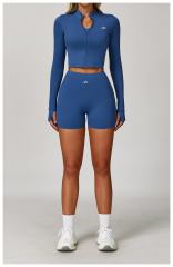 Seamless Naked Feel Shockproof High Waist Yoga Shorts 3-Piece Set 10 colors 29202627