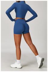 Seamless Naked Feel Shockproof High Waist Yoga Shorts 3-Piece Set 10 colors 29202627