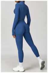 Fitted Naked Feel Shockproof High Waist Yoga Pants Three Piece Set 10 colors 29201425