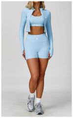 Seamless Naked Feel Shockproof High Waist Yoga Shorts 3-Piece Set 10 colors 29202627