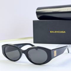 BLCG Embossed BB Black Oval Retro Sunglasses