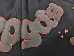 Black Red Outline Bubble Star Sweat Shorts