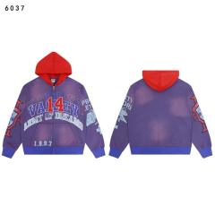 Valley Forever Color Block Purple Hood Zip Up Jacket