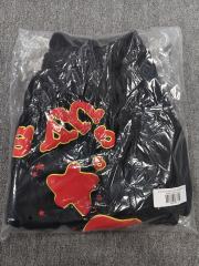 Black Red Outline Bubble Star Letter Sweat Shorts
