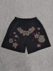Black Red Outline Bubble Star Sweat Shorts