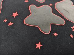 Black Red Outline Bubble Star Sweat Shorts
