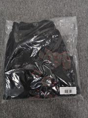 Black Red Outline Bubble Star Sweat Shorts