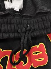 Black Red Outline Bubble Star Letter Sweat Shorts