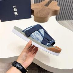 Oblique Jacquard Adjustable Strap Slide Sandals