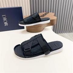 Oblique Jacquard Adjustable Strap Slide Sandals