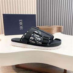Oblique Jacquard Adjustable Strap Slide Sandals