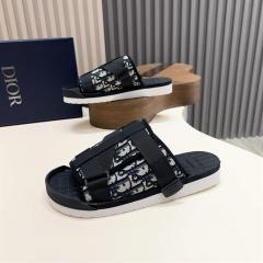 Oblique Jacquard Adjustable Strap Slide Sandals