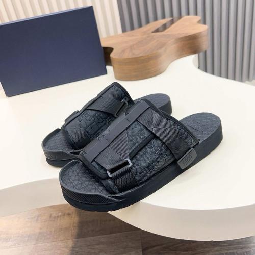 Oblique Jacquard Adjustable Strap Slide Sandals