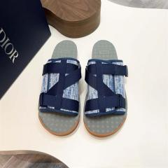 Oblique Jacquard Adjustable Strap Slide Sandals