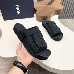 Oblique Jacquard Adjustable Strap Slide Sandals