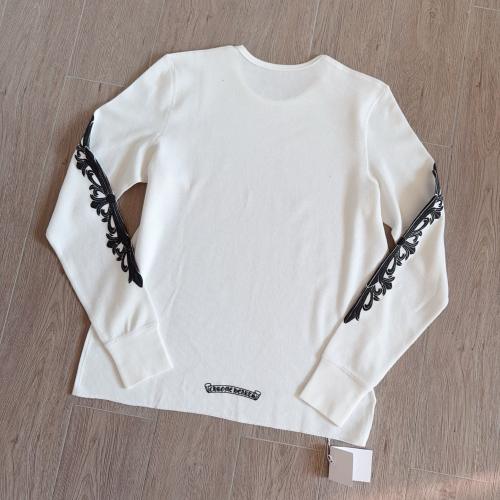 1:1 quality CH Black Floral Sleeve White Horseshoe Waffle Long Sleeve Thermal T-Shirt