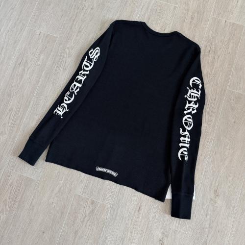 1:1 Quality CH Vertical Gothic Word Waffle Thermal Long Sleeve T-Shirt