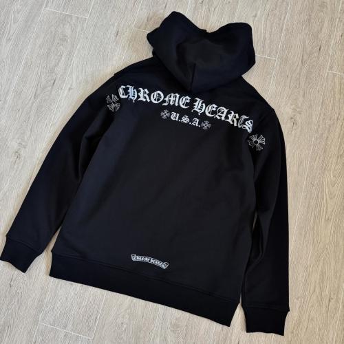 1:1 Top Quality CH USA Gothic Letter Black Full Zip Hoodie